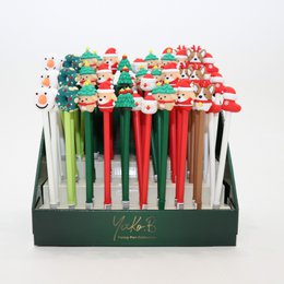 Display of 60 Christmas pens