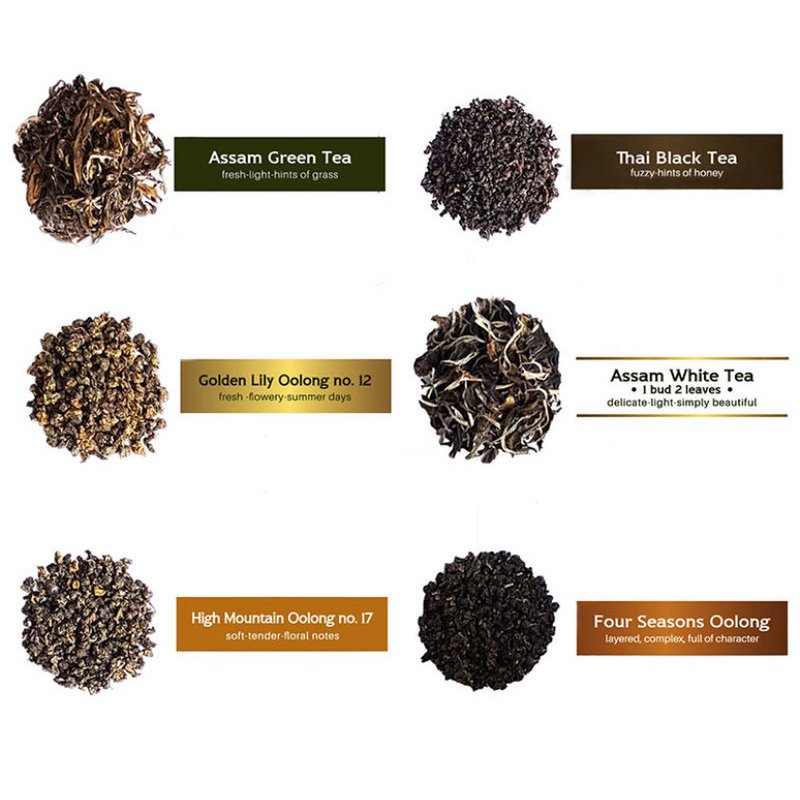 Thai Variety Set Deluxe- 6 flavor Gift Set premium loose tea.