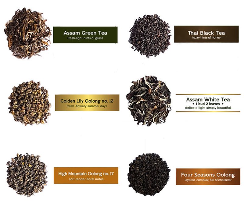 Thai Variety Set Deluxe- 6 flavor Gift Set premium loose tea.