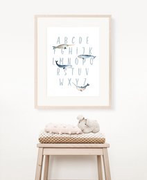 Ozean-Alphabet-Poster, nautisches Alphabet-Poster, Kinder-Alphabet-Poster, Surf-Poster, Surf-Dekor, Surf-Poster, Ozean-Poster, nautischer Kindergarten-Druck, Surf-Druck, nautischer Druck, Wellen-Druck, Kinderzimmer-Wandkunst, Kinderzimmer-Druck, Jung