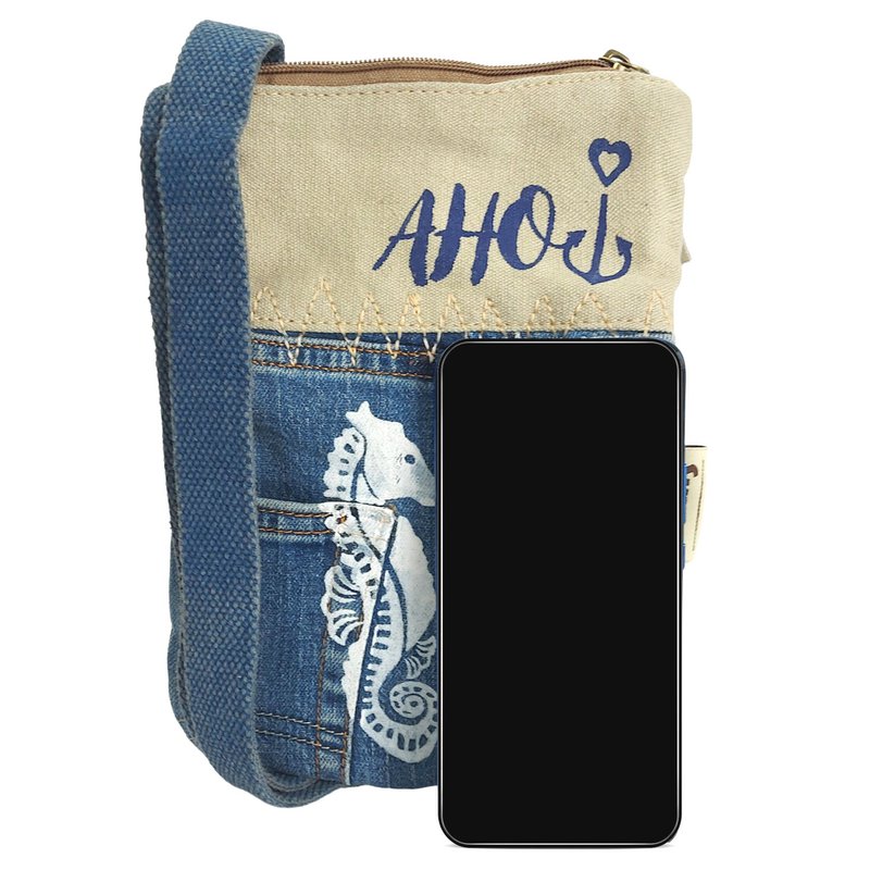 Sunsa dames schoudertas. Schoudertas in maritieme stijl. Canvas handtas. kleine crossbodytas voor dames.