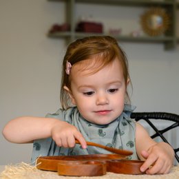 Handmade Kids Plate - Rabbit - Eco-friendly - Khaya wood