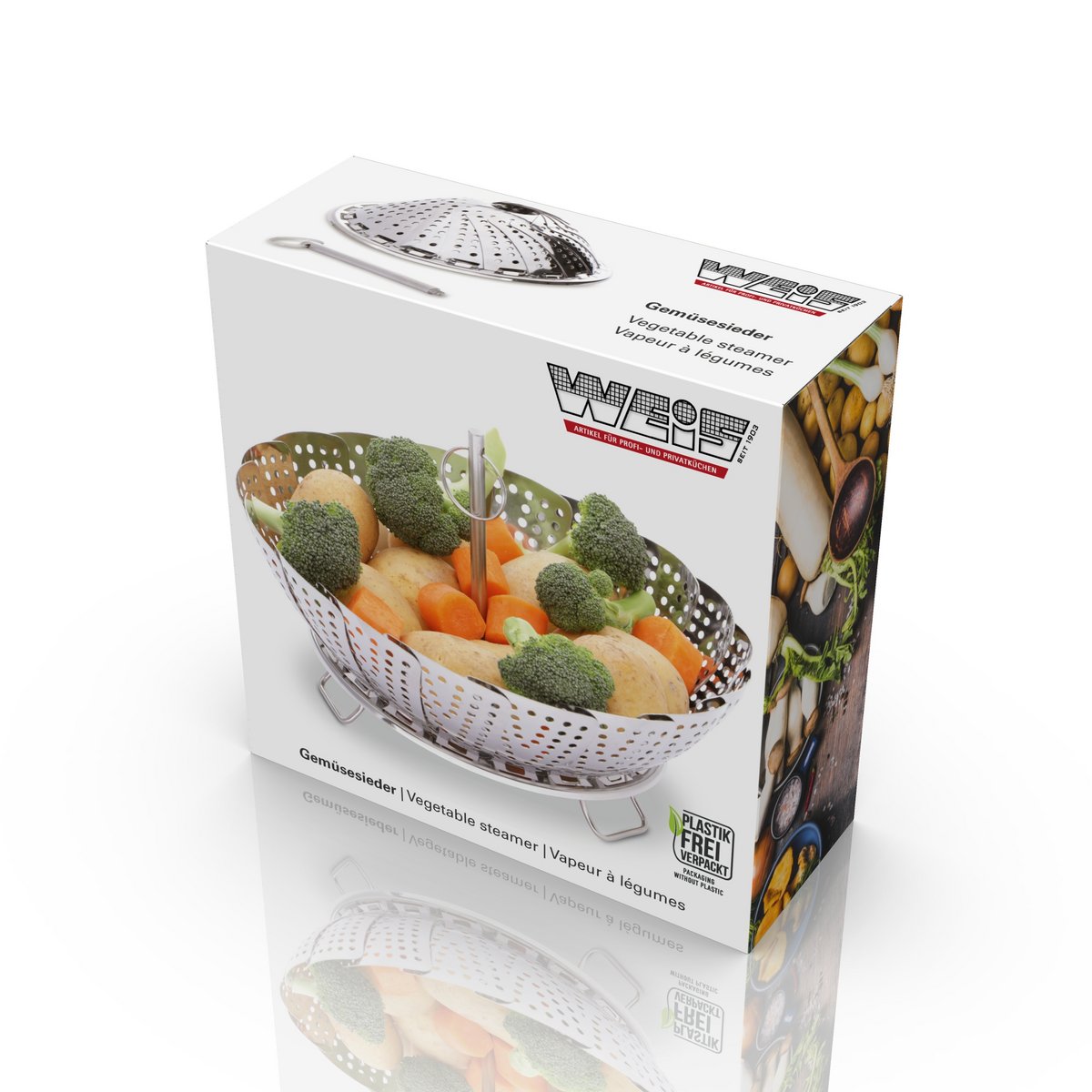 Vegetable boiler made of stainless steel Ø 14-24 cm