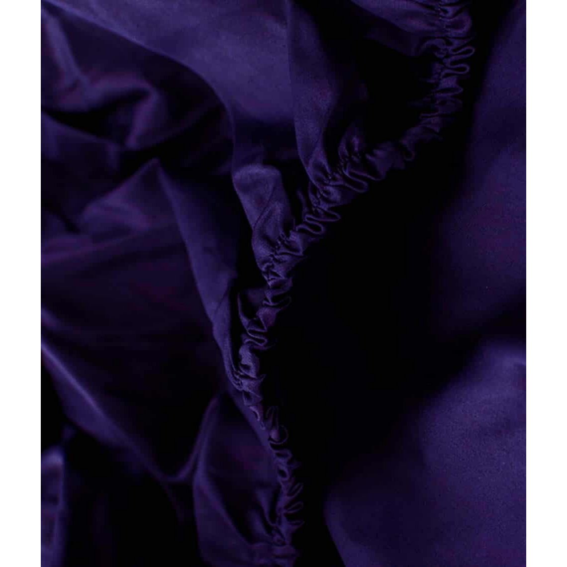 Prześcieradło satynowe z gumą Solid Indigo