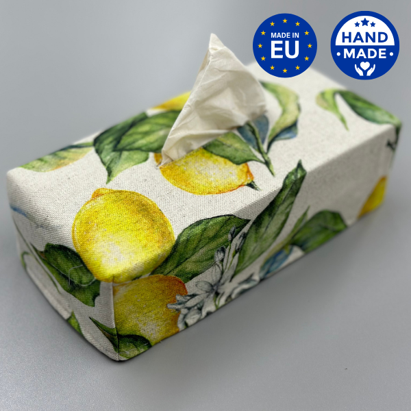 Tissue Box Cover | Citron linned
