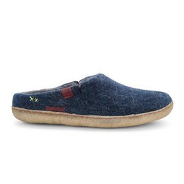 Classic Slipper - chaussons en feutre avec semelle en caoutchouc, bleu marine