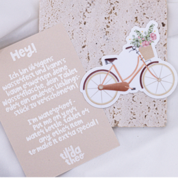 Sticker Bike Flowers Vinyl - Sticker Spring Bloemmand Kus Cut