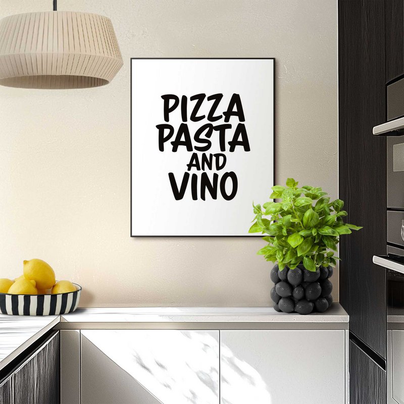 Painting Slim Frame Pizza, Pasta and Vino 50x40