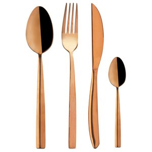 Cutlery Set Steel Copper for 6 People 24 pcs