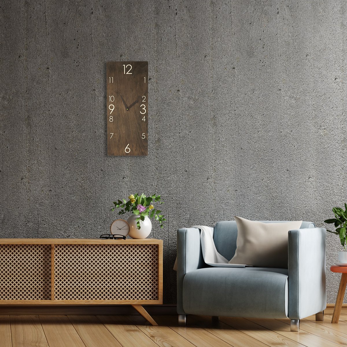 Grote houten wandklok verticale rechthoek moderne boerderij