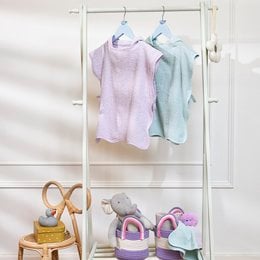 Bath poncho terry cloth Wavy Soft Lavender 1-3 years
