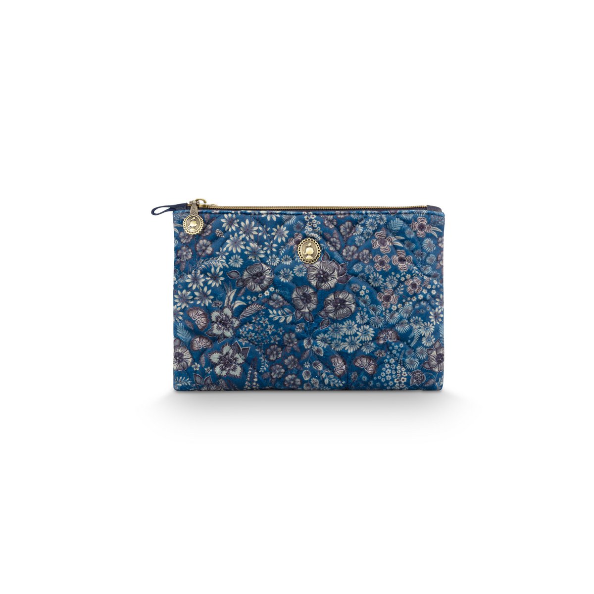 Charly Cosmetic Flat Pouch Medium Quilted Daisy Dreams Blue 24x1x15.5cm