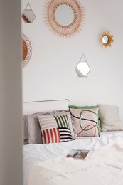Reversible velvet cushion Organic lines and shapes