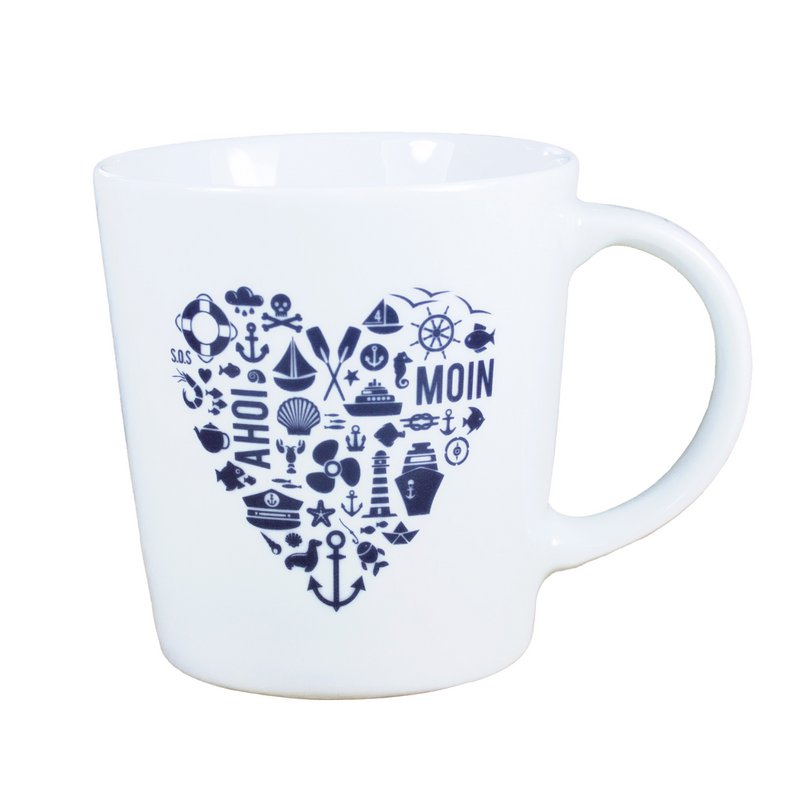 Grande tasse de porcelaine de nordique par cœur fabriqué en UE