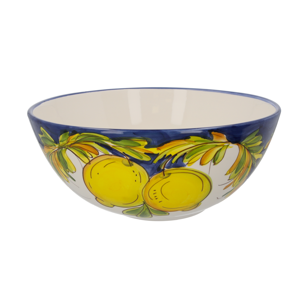 Bassano ceramic salad bowl with lemon decoration, height 12 cm