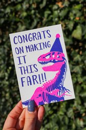 Riso print Congrats t-rex
