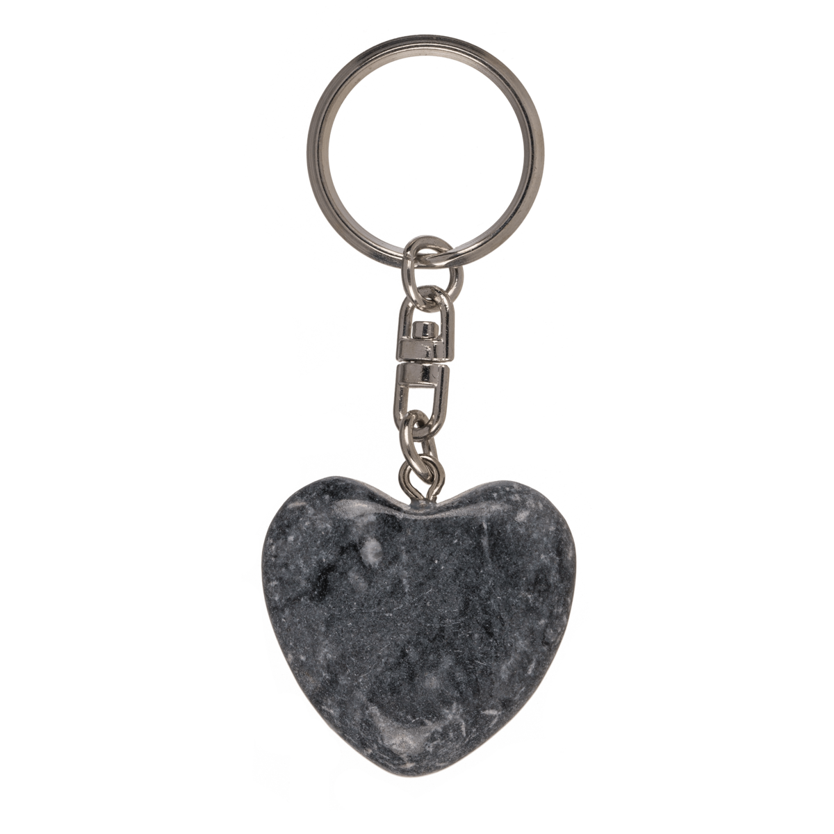 Metal Keychain, Worry Heart Natural Stones,