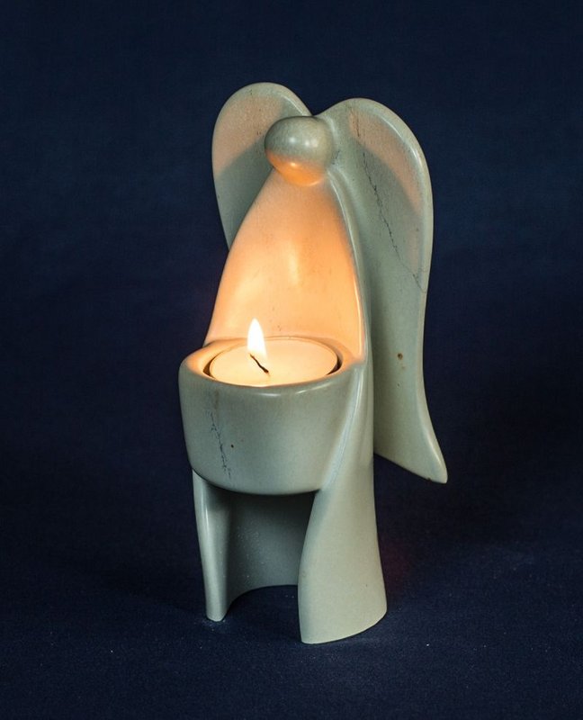 149 1-Angel Tealight - Soapstone