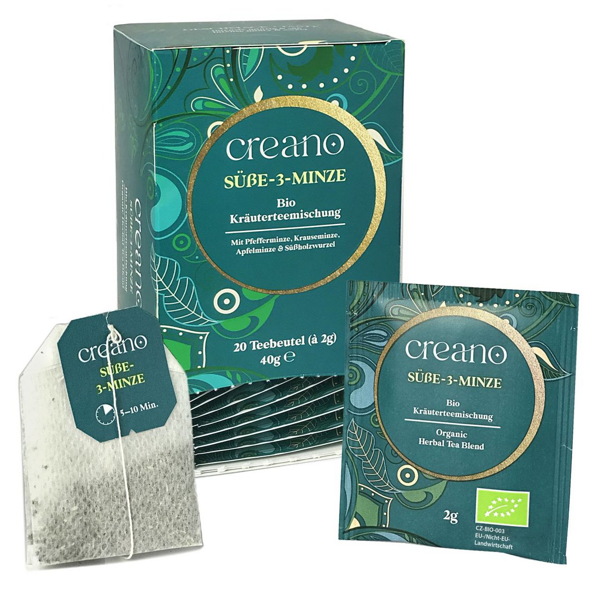 Creano Bio-Teebeutel Süße-3-Minze 20er Pack