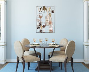 Metallbild WEIN BRONZE 51x74 cm – Deko modern