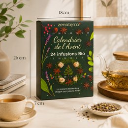 Calendario dell'Avvento 24 Tisane Biologiche – Infusi di Piante, Frutta e Spezie 100% Naturali – Confezione Regalo Gourmet & Benessere Senza Caffeina – Aromi Naturali e Benefici