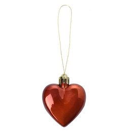 Kerstbal Set van 8 Hart 5 cm Meerkleurig Kunststof