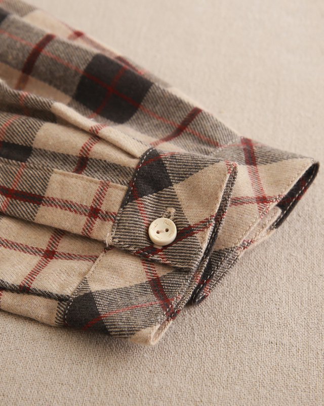 Boys' Scottish plaid shirt with mandarin collar P152-11608183