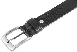 Leonardo Verrelli genuine leather belt, black, can be shortened, 140 cm