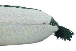 Green & Creme Merry Christmas – Funda de cojín / Kussenhoes – Navidad 35×50 cm con flecos – Urbane Hide