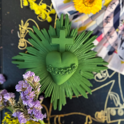 Ex-Voto-Wanddekoration Cœur Vital - Frühlingsfarben | Sommer