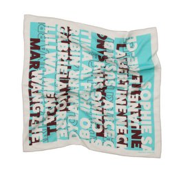 Scarf, JUDY - chocolate/turquoise