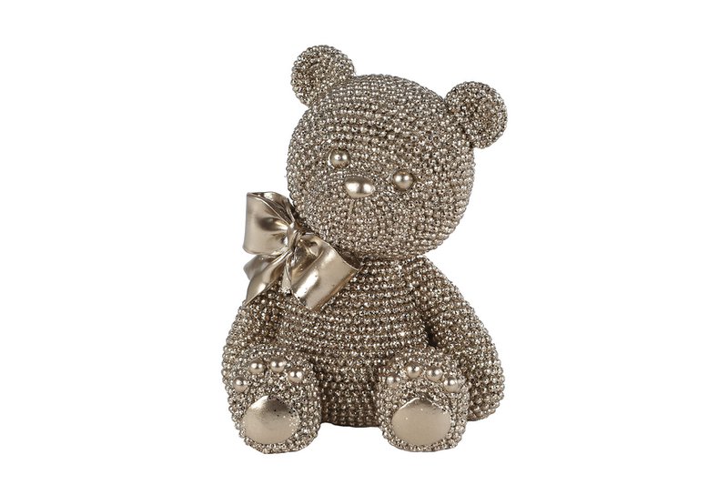 Sculpture bear gold 10x8x13cm