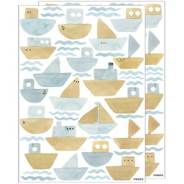 Watercolor boats wall sticker