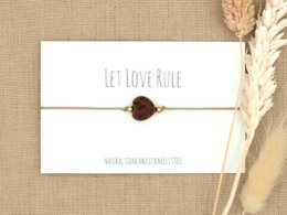 Armband love graniet goud,zilver RVS