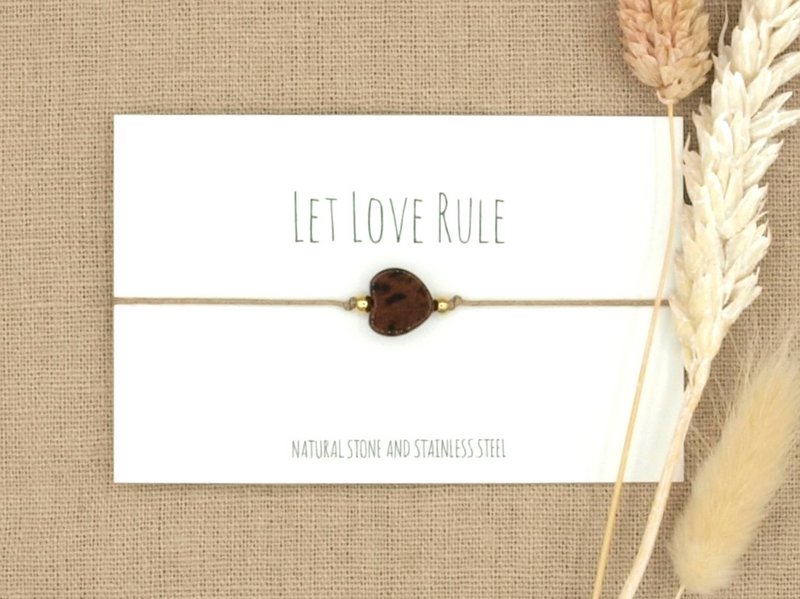 Armband love graniet goud,zilver RVS