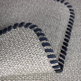 Tischset 4er Set Gewebe hellgrau mit Umrandung Lederband