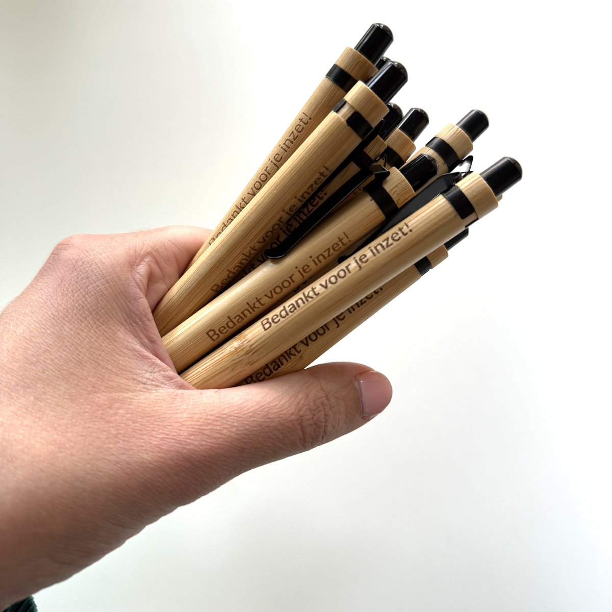 Holzbambusstifte "Danke für Ihre Bemühungen!"