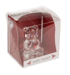Glass Bear with Heart,