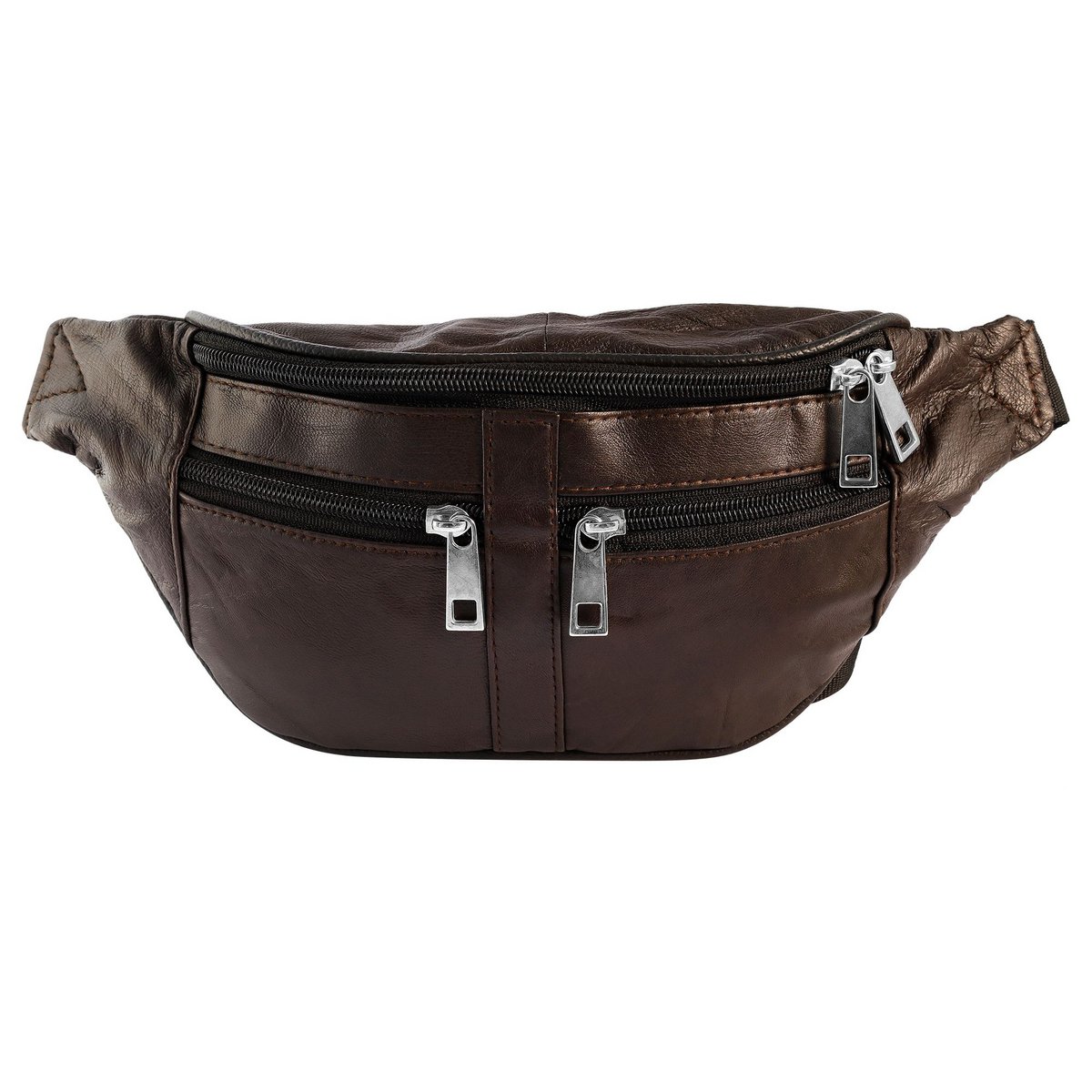 Sac banane Steinmeister en cuir véritable, marron