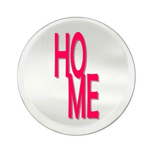 Mirror coaster "HOME" neon pink
