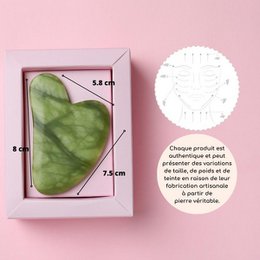 Gua Sha – Green Jade Stone – Delicate and Natural Massage – Well-being Accessory – Free Cover