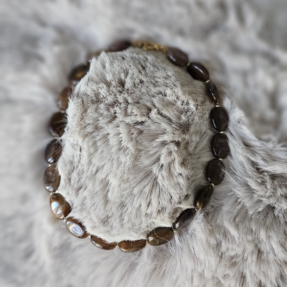 Collier de perles ovales pépite XL