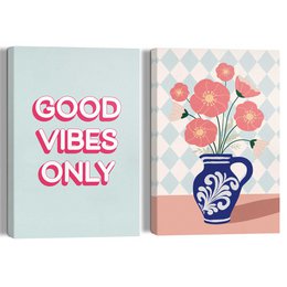 Schilderijen set  Vrolijke Bloei 30x20
