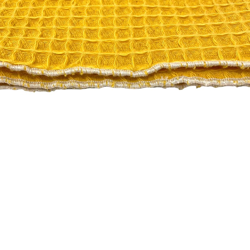 Gładka teksturowana podkładka - musztardowy wafel - zestaw 2