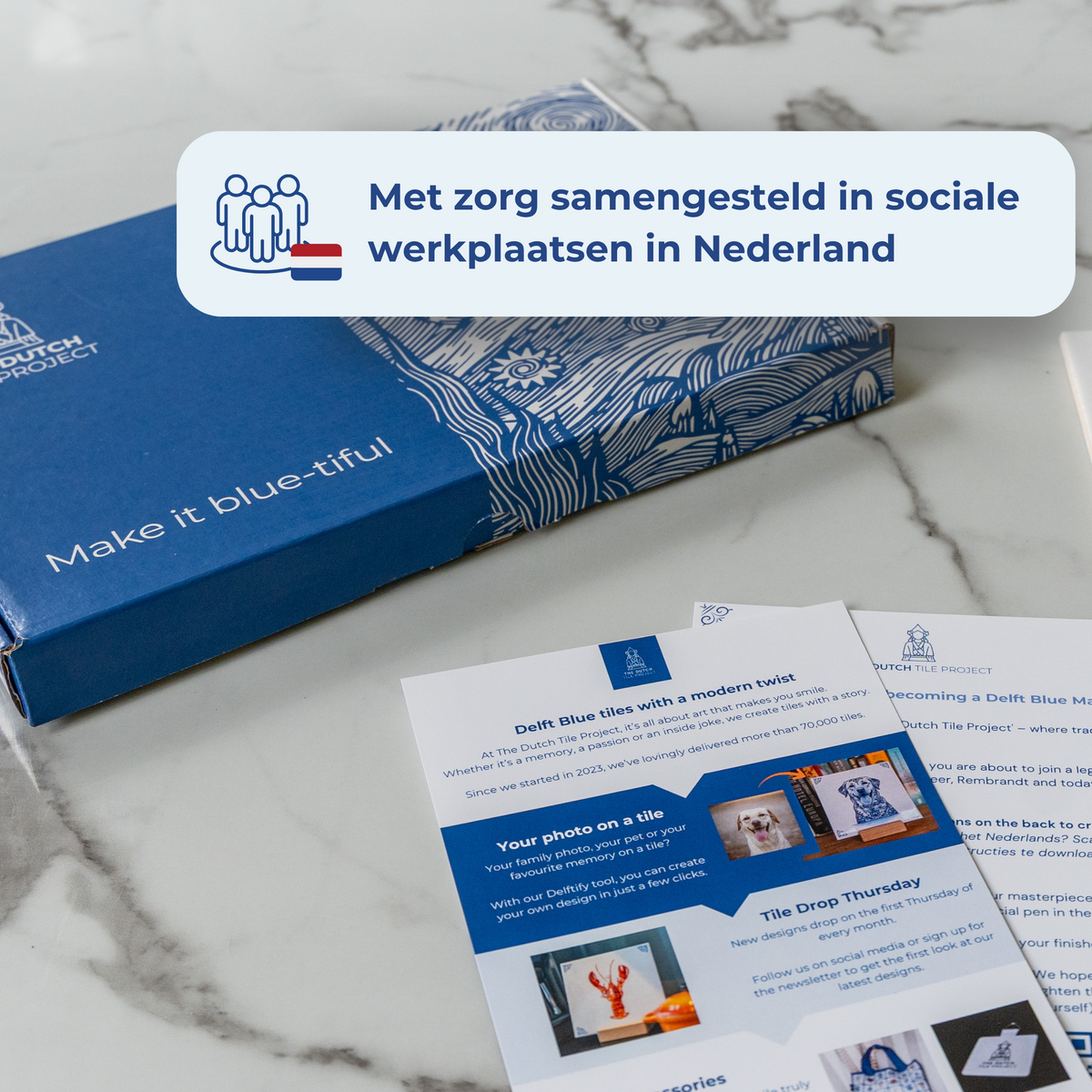Niebieski zestaw do majsterkowania Delft