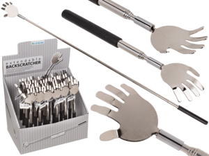 Extendable metal back scratcher with rubber