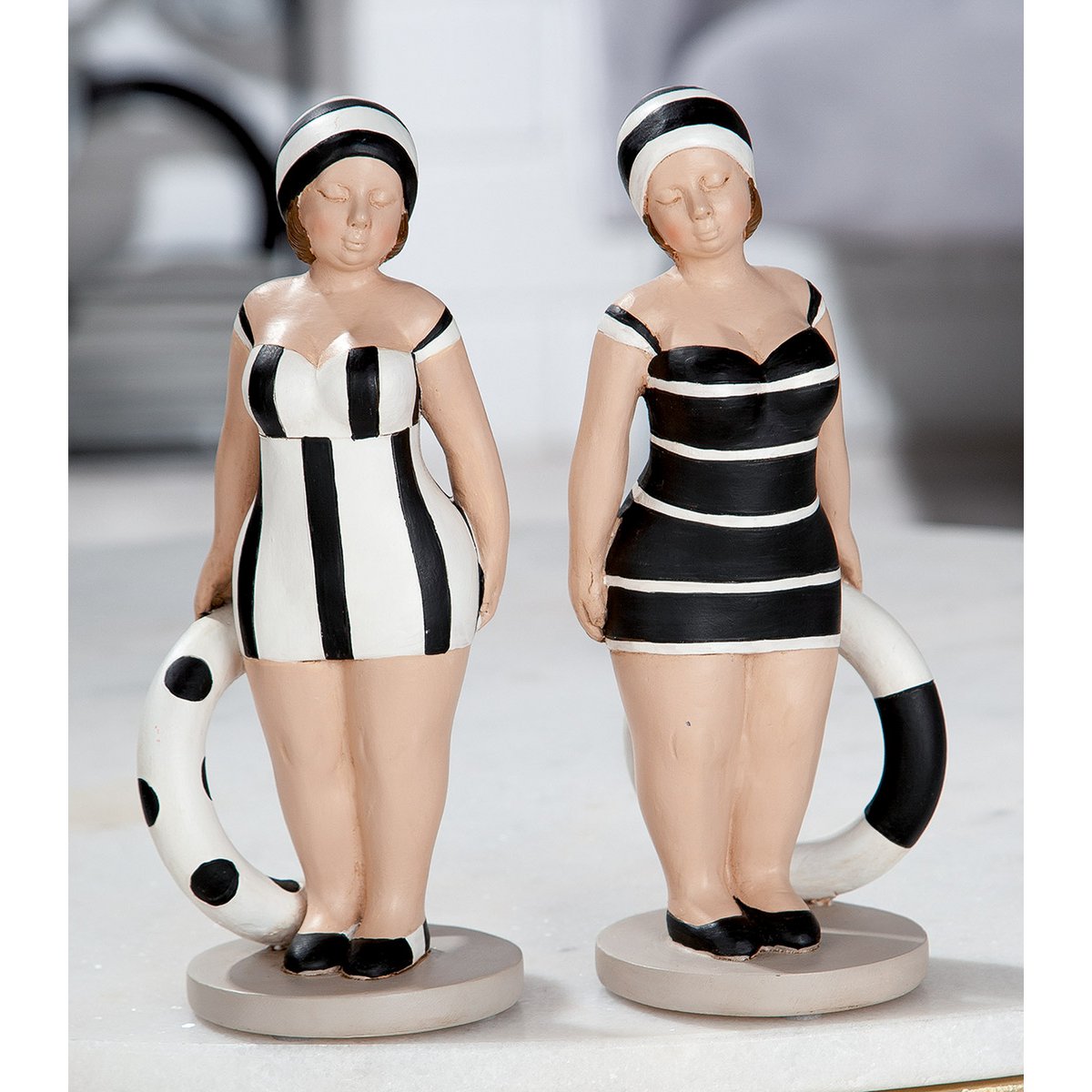 Poly figuur "Becky" zwart/wit VE 4 so