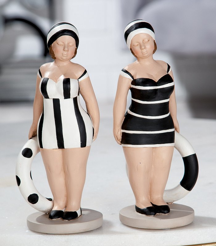 Poly figuur "Becky" zwart/wit VE 4 so
