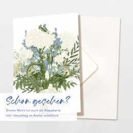 Postkort blå buket blomster