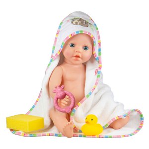 Doll hooded towel "Sloth Flauschi" (48 x 48 cm) with accessories